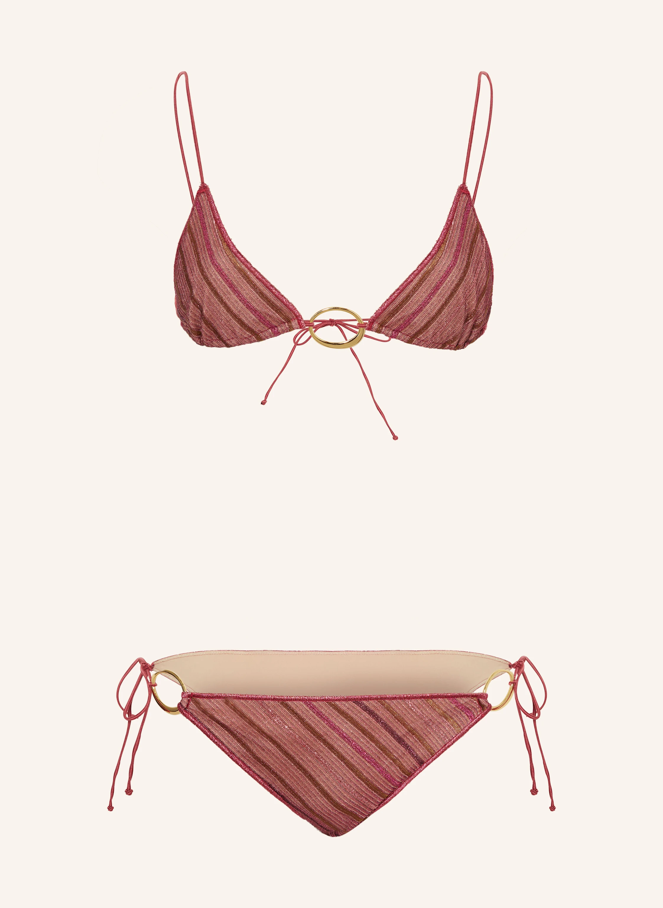 Oséree Triangel-Bikini SHINY STRIPES mit Glitzergarn