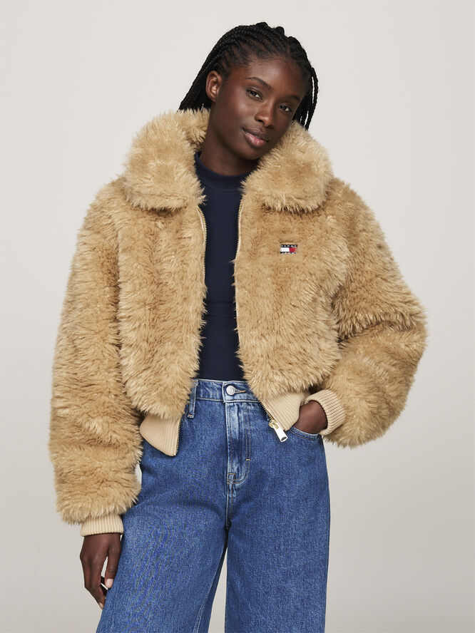 Tommy Hilfiger TJW FAUX SHEARLING JACKET Gentle gold