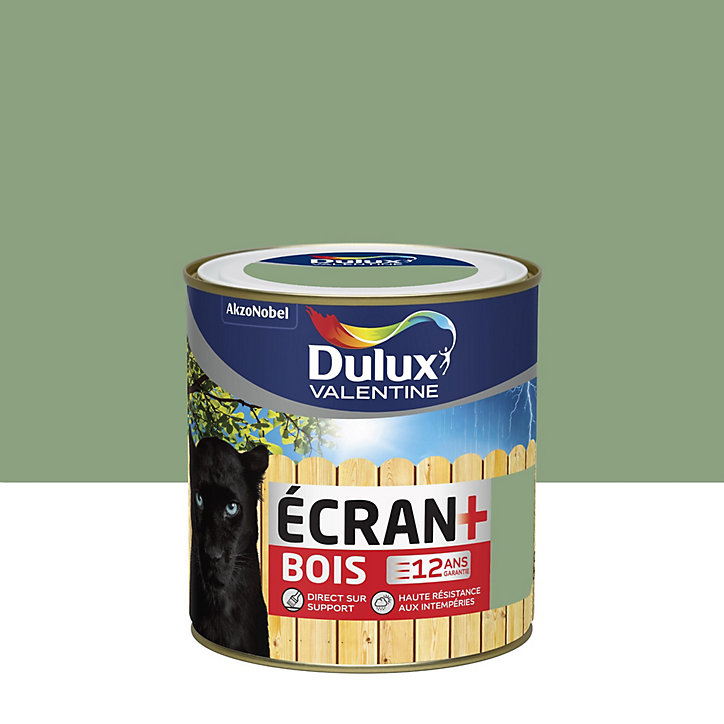 Peinture extérieure bois Ecran+ Bois Dulux Valentine satin vert provence 0,5L