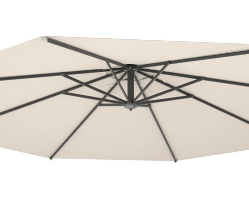 Soluna Lyon zweefparasol, Ø 300 cm, hoogte 270 cm, ecru