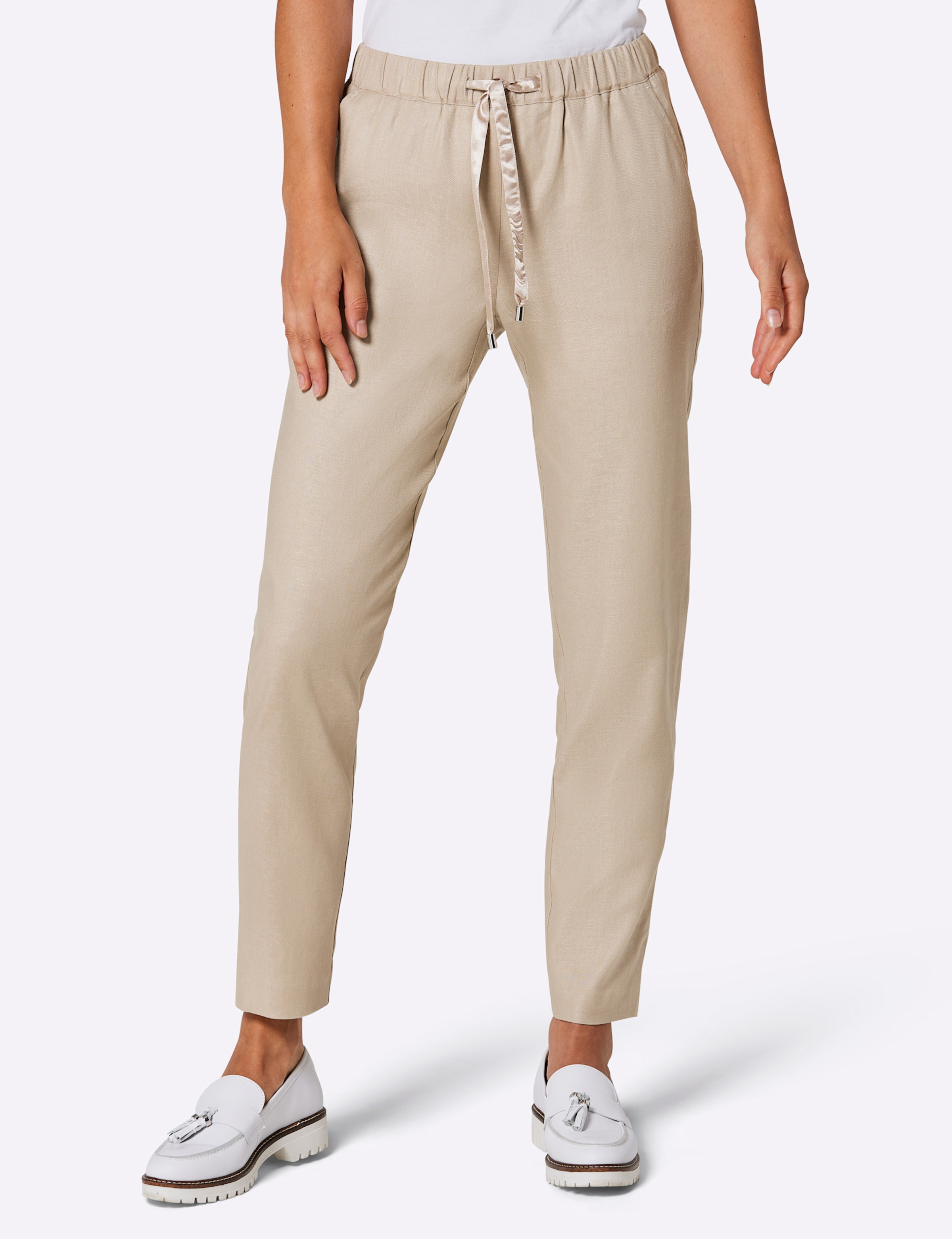 CREATION L PREMIUM Leinenhose in beige