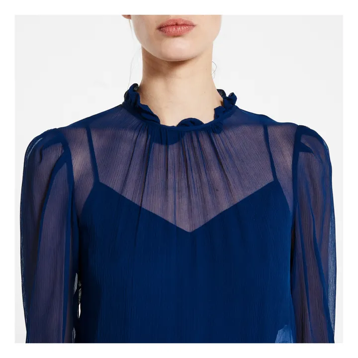 See by Chloé Robe Courte Soie | Bleu marine