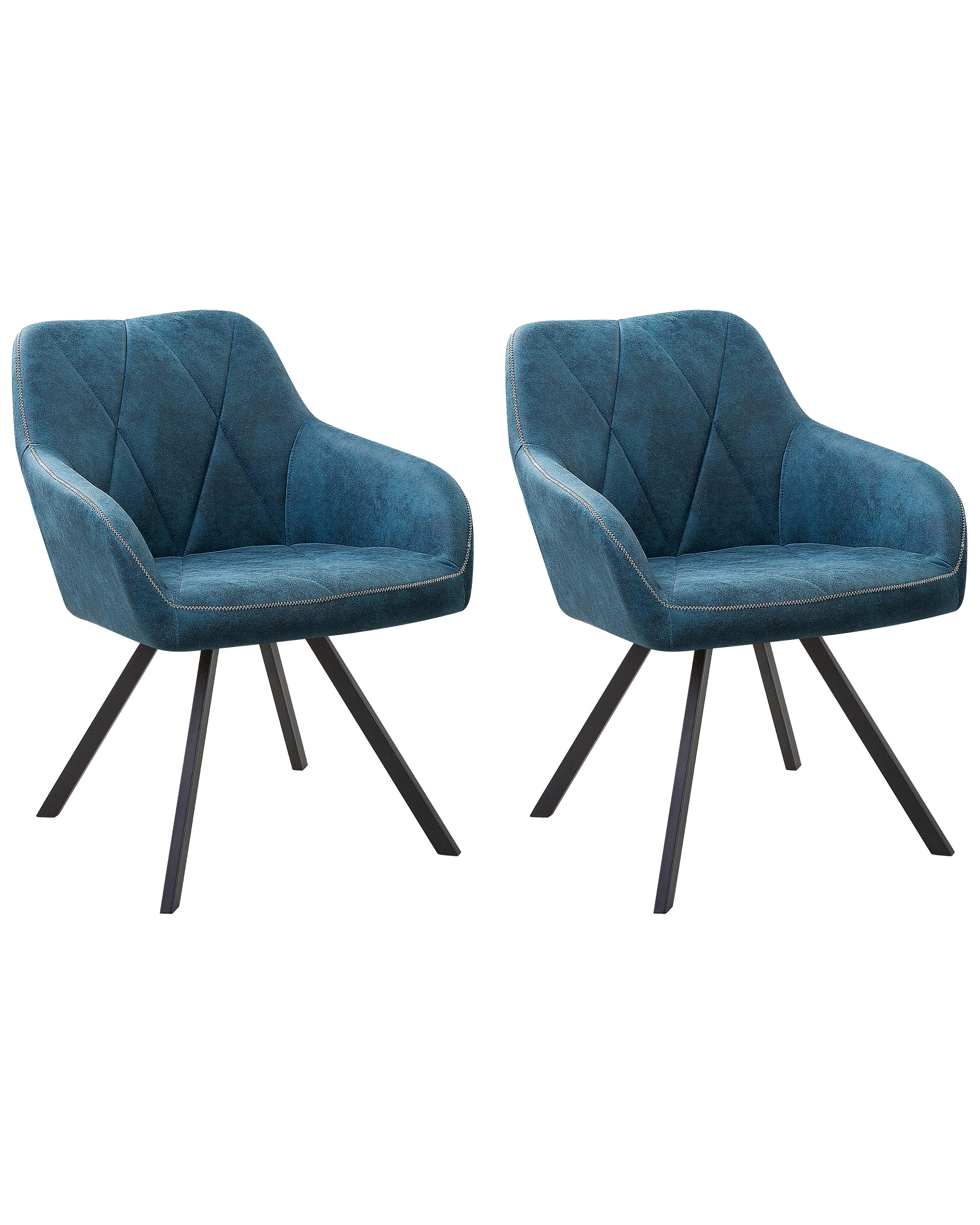Set van 2 eetkamerstoelen MONEE Zeeblauw