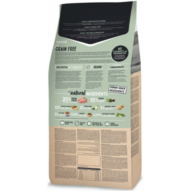 Ownat Just Grain Free Poulet : croquettes sans céréales pour chien adulte