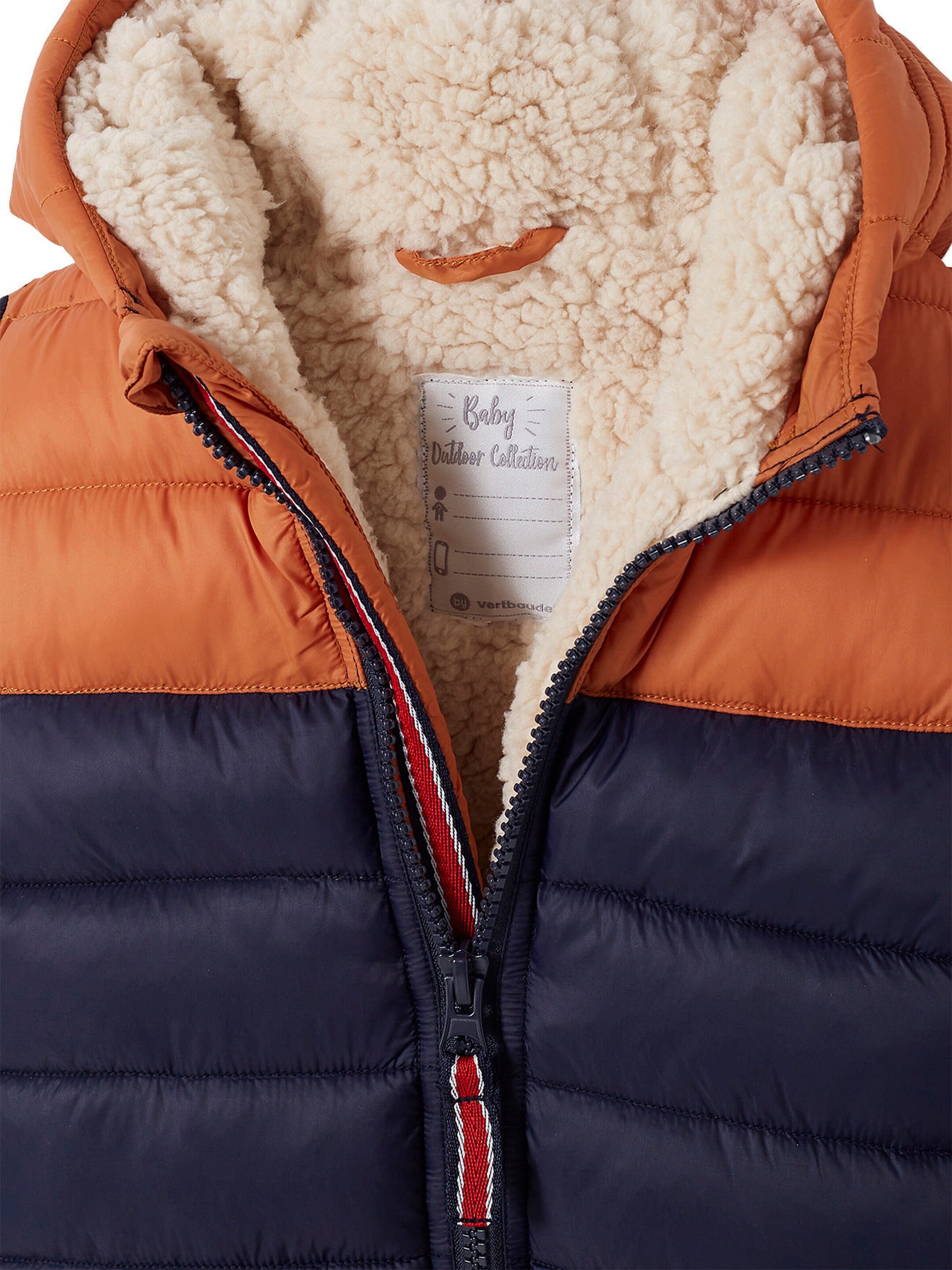 Vertbaudet Baby Winter-Overall, Colorblock nachtblau
