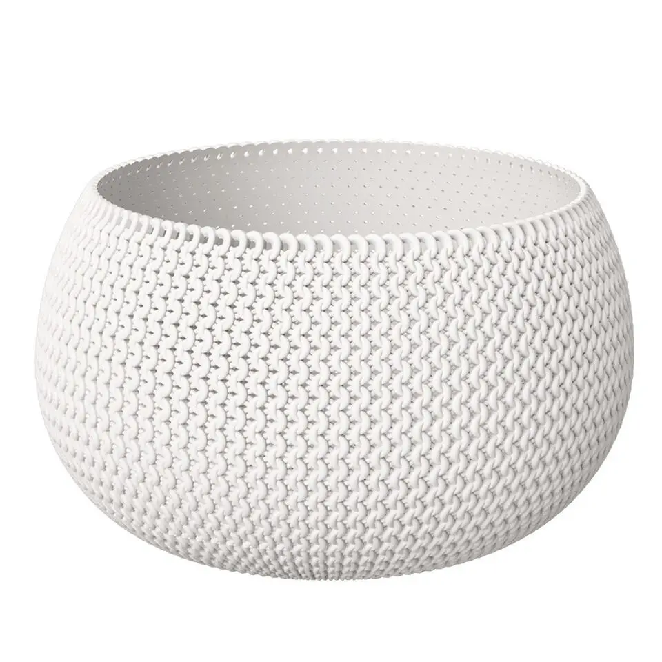Prosperplast plantenpot/bloempot - kunststof - parel wit - D30 x H22 cm