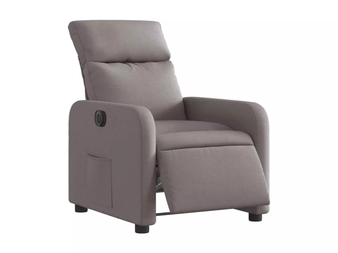 Fauteuil inclinable électrique Taupe Tissu