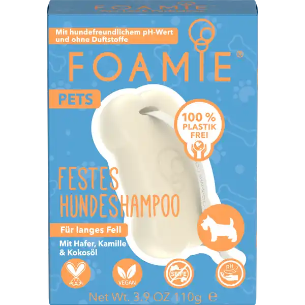 Festes Hundeshampoo für langes Fell