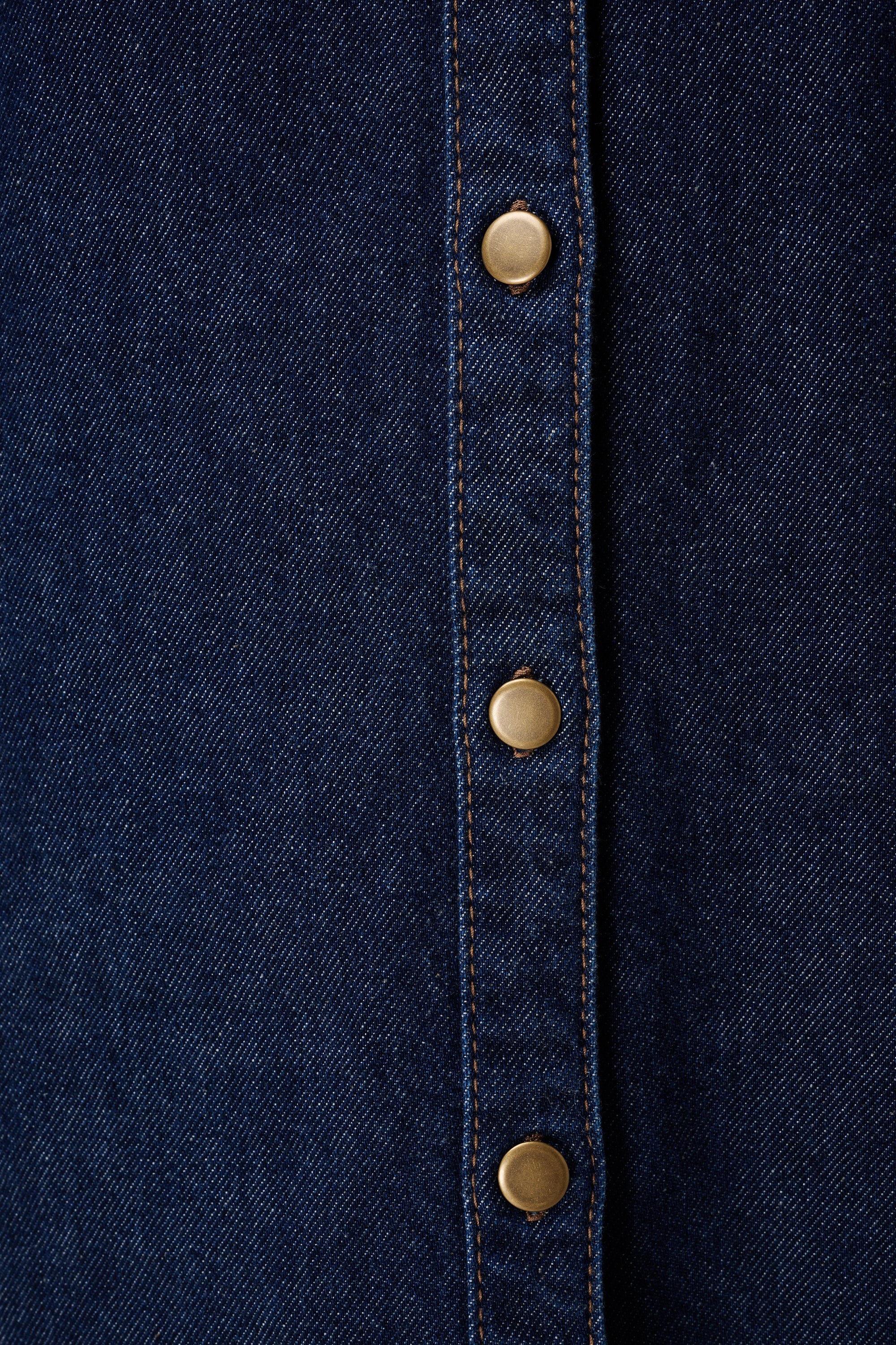 Spijkerjurk met knoopsluiting Rinse Washed Denim