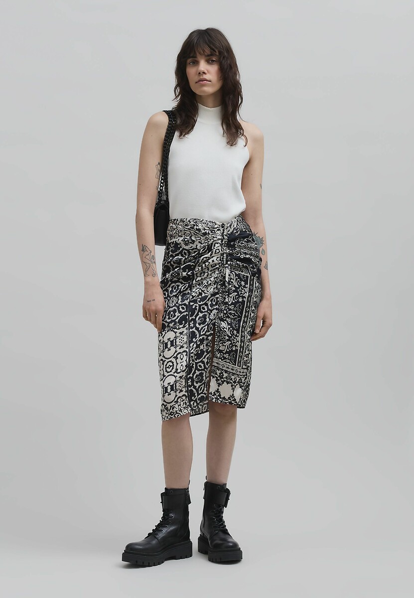 IKKS<br>Saia curta reta com estampa patchwork