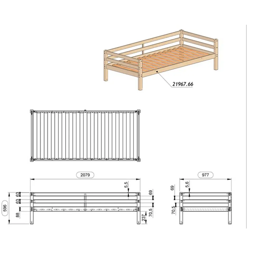 Bed Ties - whitewash - 90x200 cm