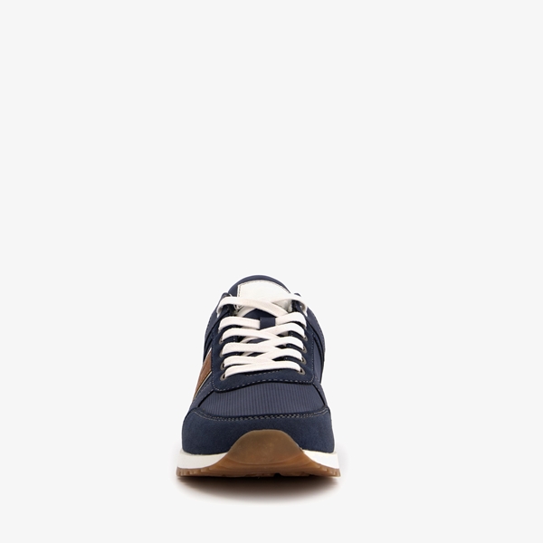 Blue Box heren sneakers blauw met bruine details