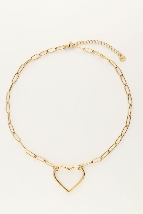 Schakelketting met groot open hart bedel