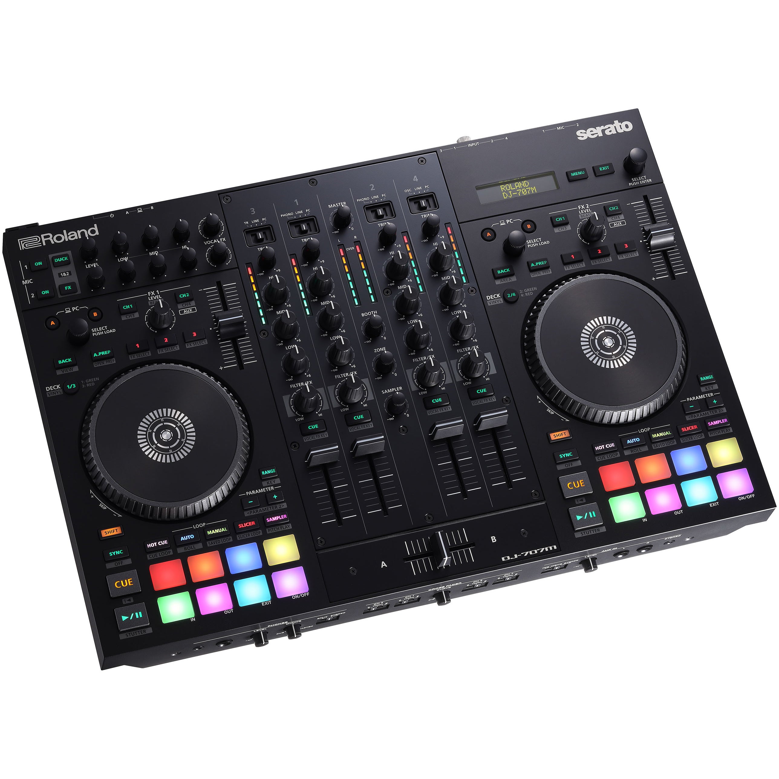 Roland DJ-707M DJ controller & flightcase + hoofdtelefoon & hardcase