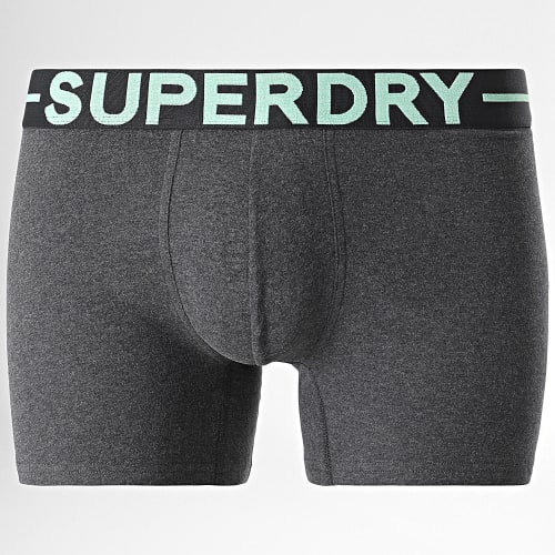 Lot De 3 Boxers Classic Gris Anthracite Vert Chiné