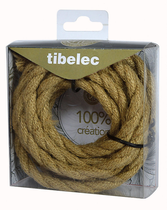 Câble tissu torsadé 3m corde Tibelec