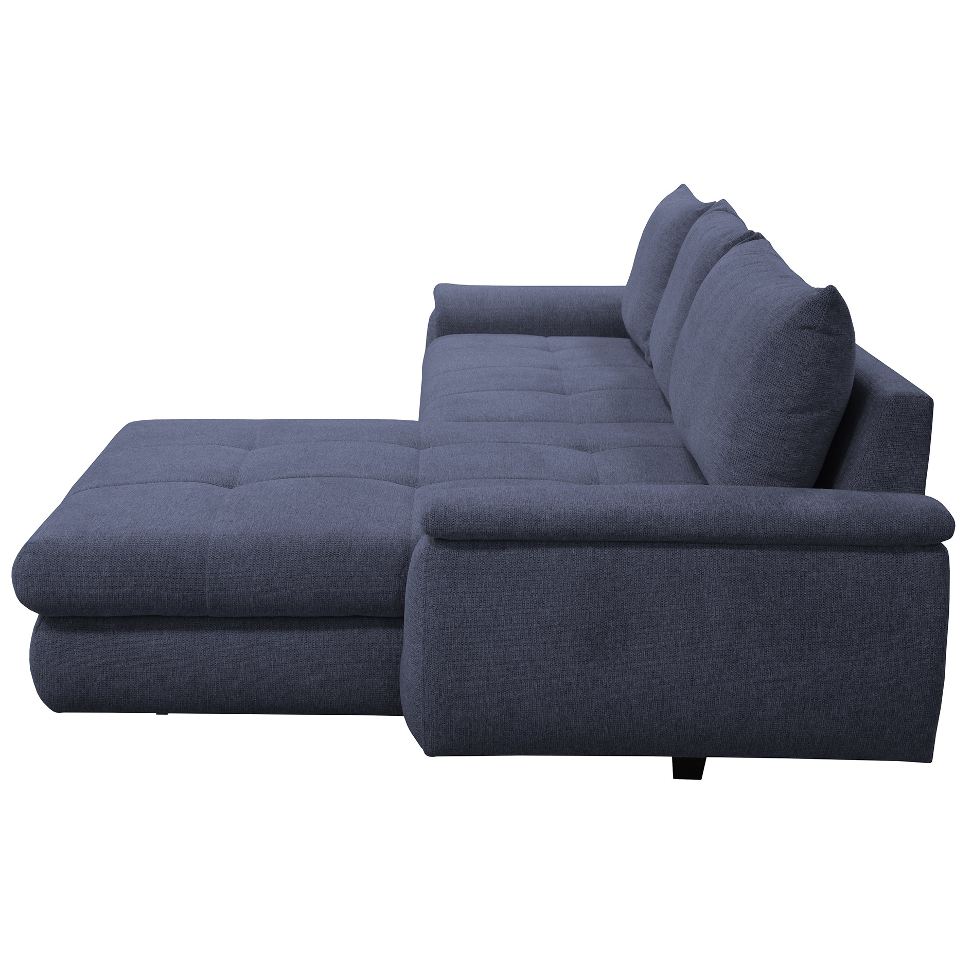 Ecksofa - navy - mit Liegefunktion - Staukasten rechts