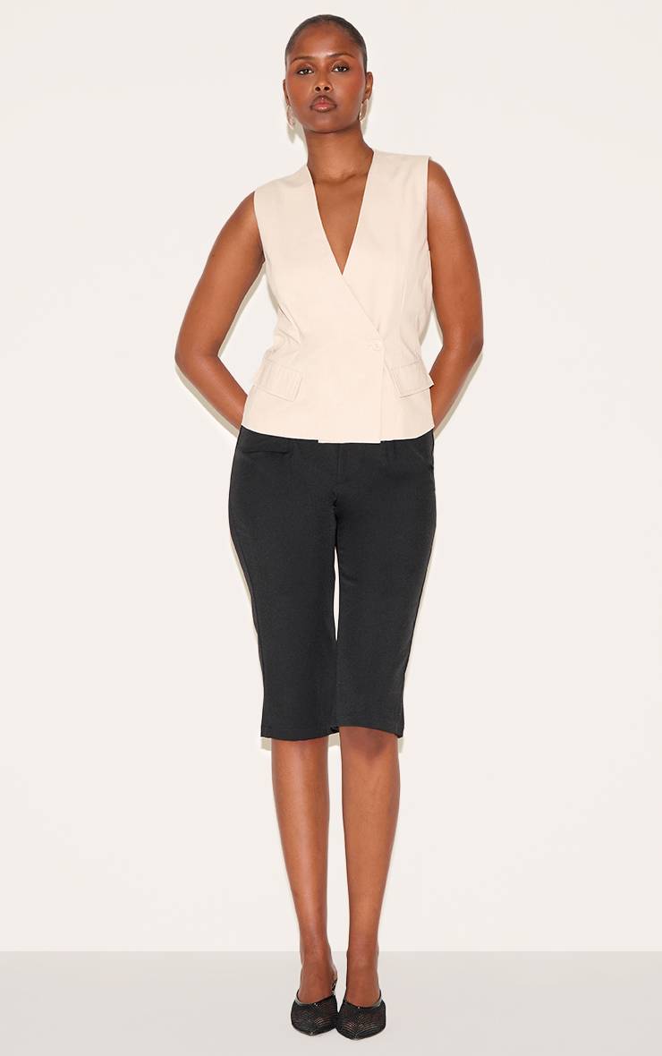 Sable Gilet Asymétrique Coupe Boxy