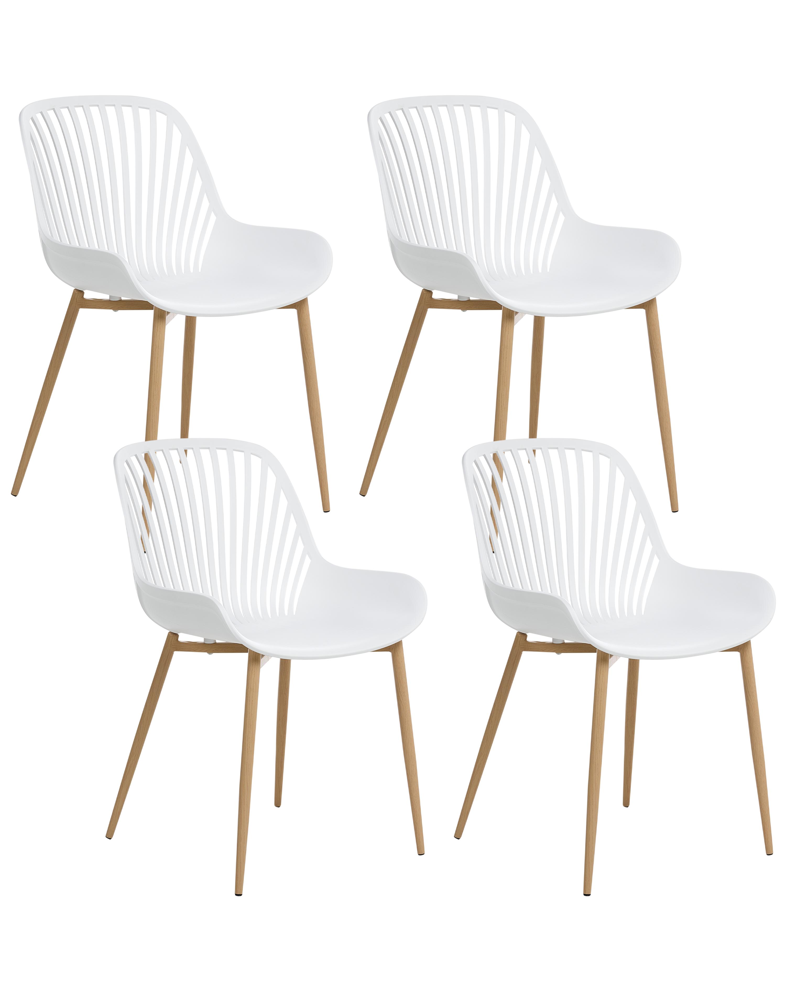 Set van 4 eetkamerstoelen KLEVE Wit