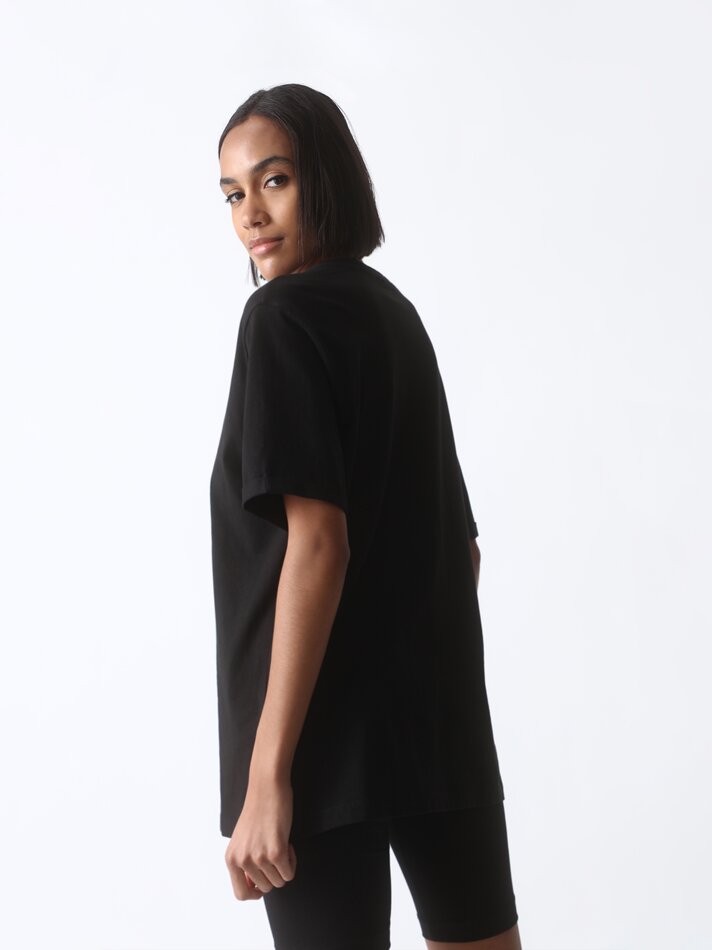 Camiseta oversized de manga curta - Preta
