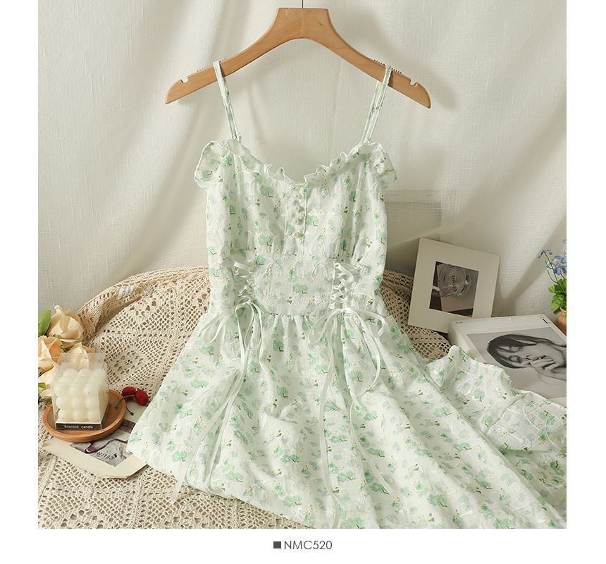 Lemongrass - Midi-jurk met korsettaille en bloemenprint in 5 kleuren