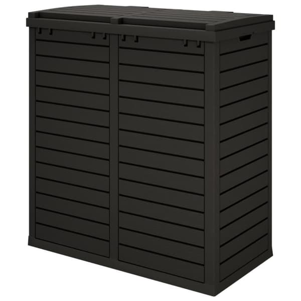 vidaXL Utendørs søppelkasse svart 78x41x86 cm polypropylen