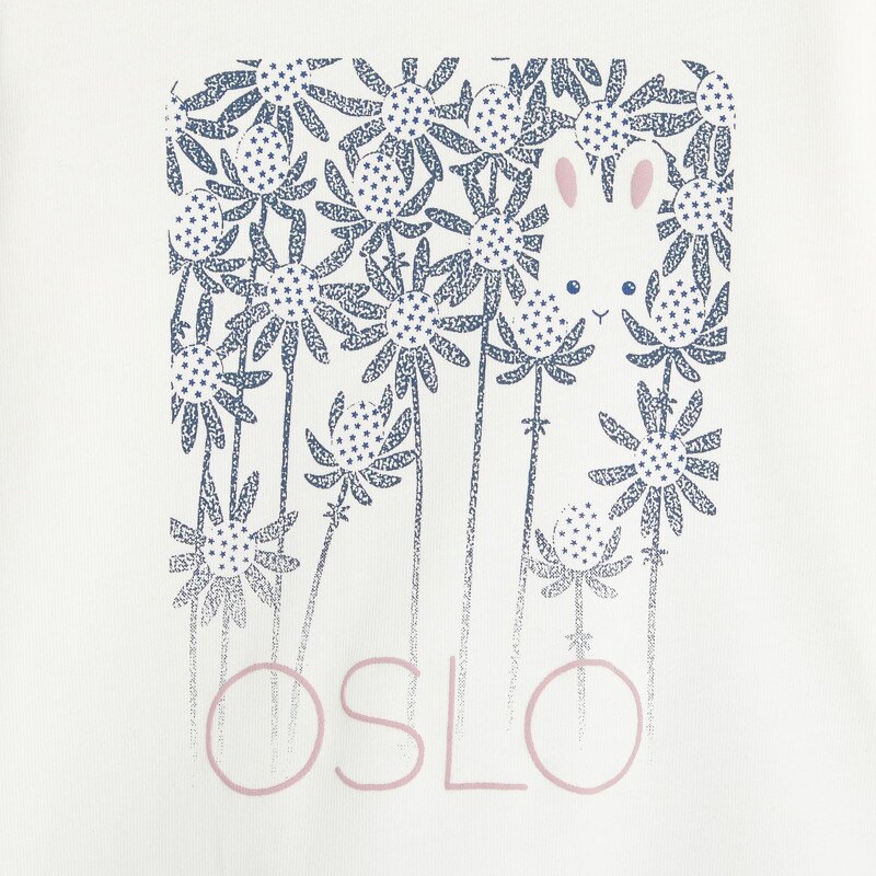 T-shirt fleuri Oslo bleu bébé fille Bleu