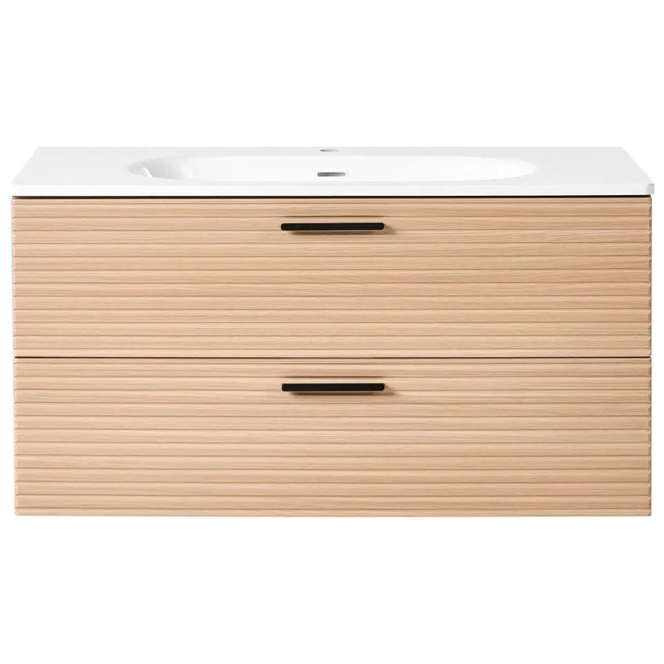 ARAPA - Wandgemonteerd meubel met wasbak - Lichtbruin - MDF