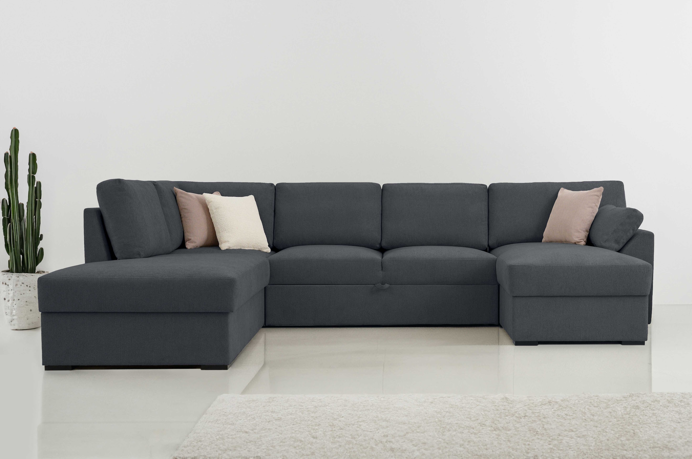 Home affaire Wohnlandschaft »Citry« Breite 309 cm, Chenille, Bettfunktion, Bettkasten, U-Form