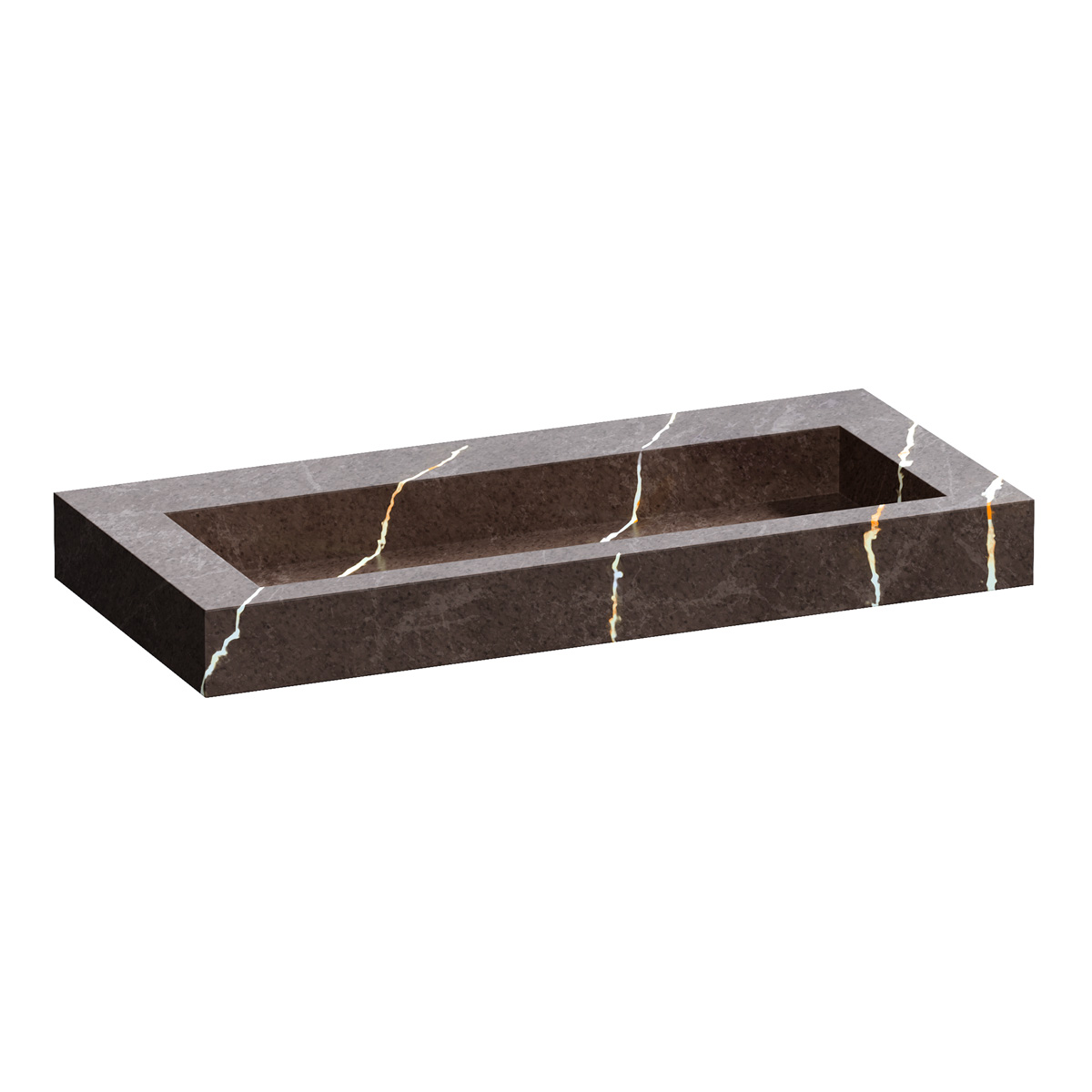 Brauer Coral wastafel marmerlook 100cm zonder kraangat copper brown
