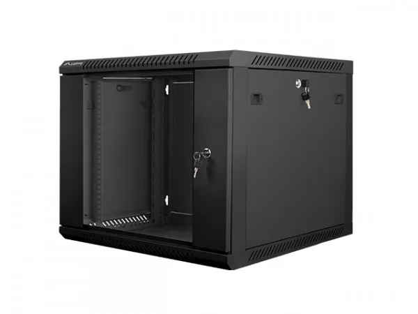 Lanberg - Rack kabinet - vægmonterbar - sort, RAL 9004 - 9U - 19