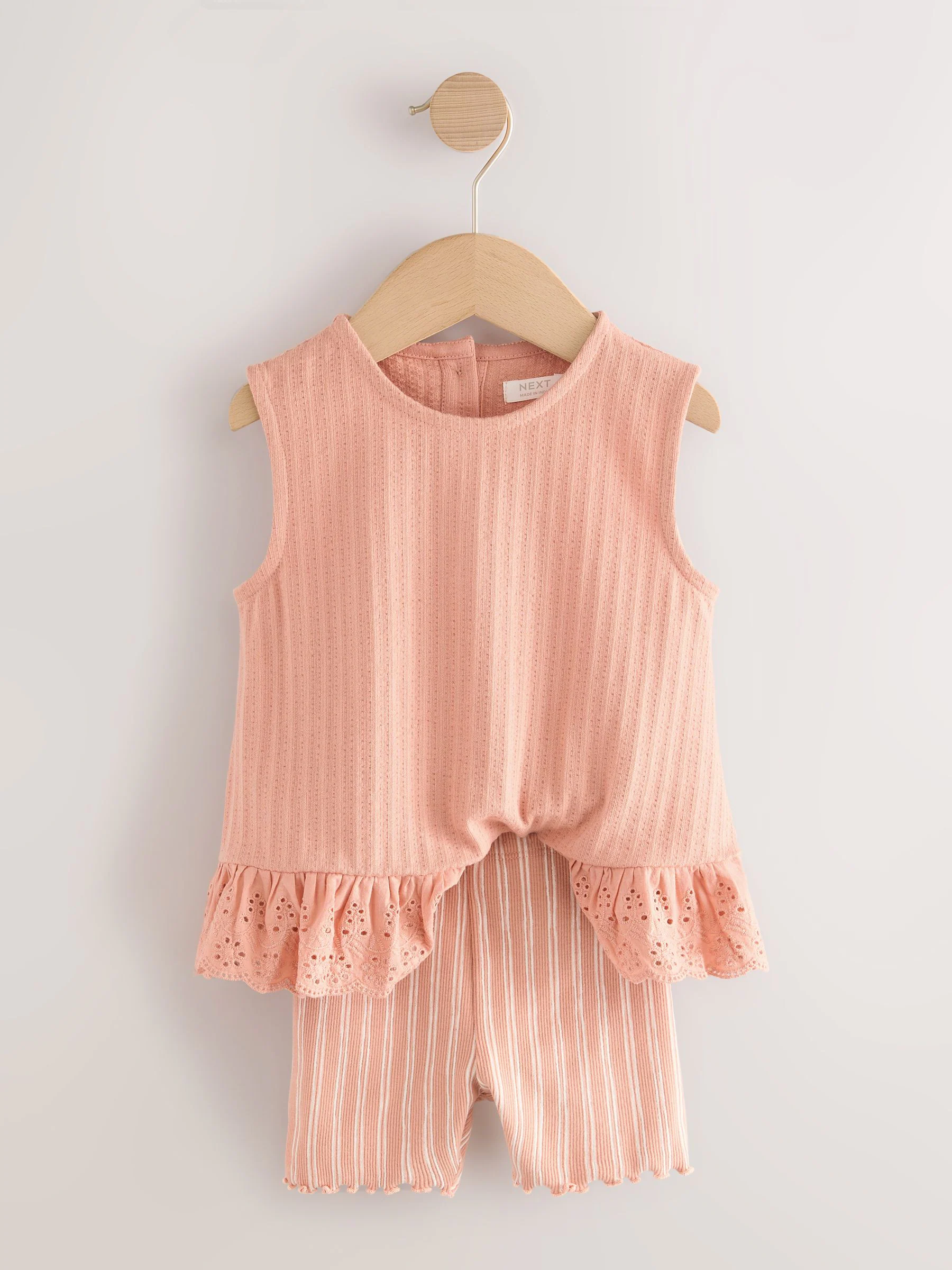 Neutraal fijne print - Set van 2 hemdjes en shorts (3mnd -7jr)