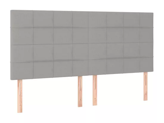 Sommier tapissier matelas et LED Gris clair 160x200 cm Tissu