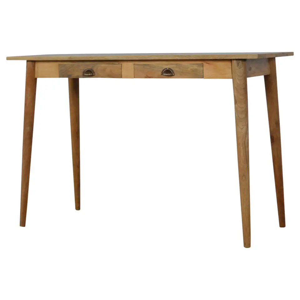 Eiken-achtige Bureau met 2 Laden, Nordic Stijl
