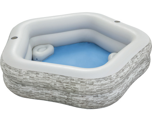 Familiezwembad Bestway® 213 x 206 x 53 cm Steenwand grijs