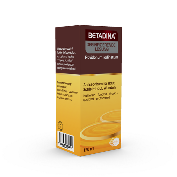 BETADINA desinfizierende Lösung<br>120 ml, Flasche, Lösung zur Anwendung auf der Haut