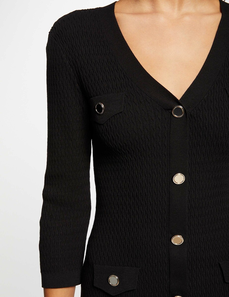 MORGAN<br>Vestido ajustado com mangas 3/4 e botões