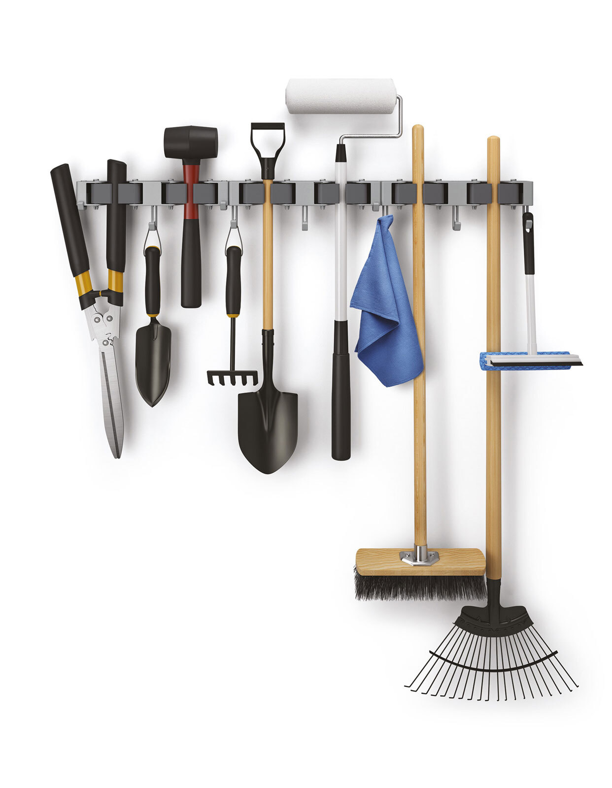 metaltex Klemmleiste HANG-UP 6 3er-Set grau Kunststoff
