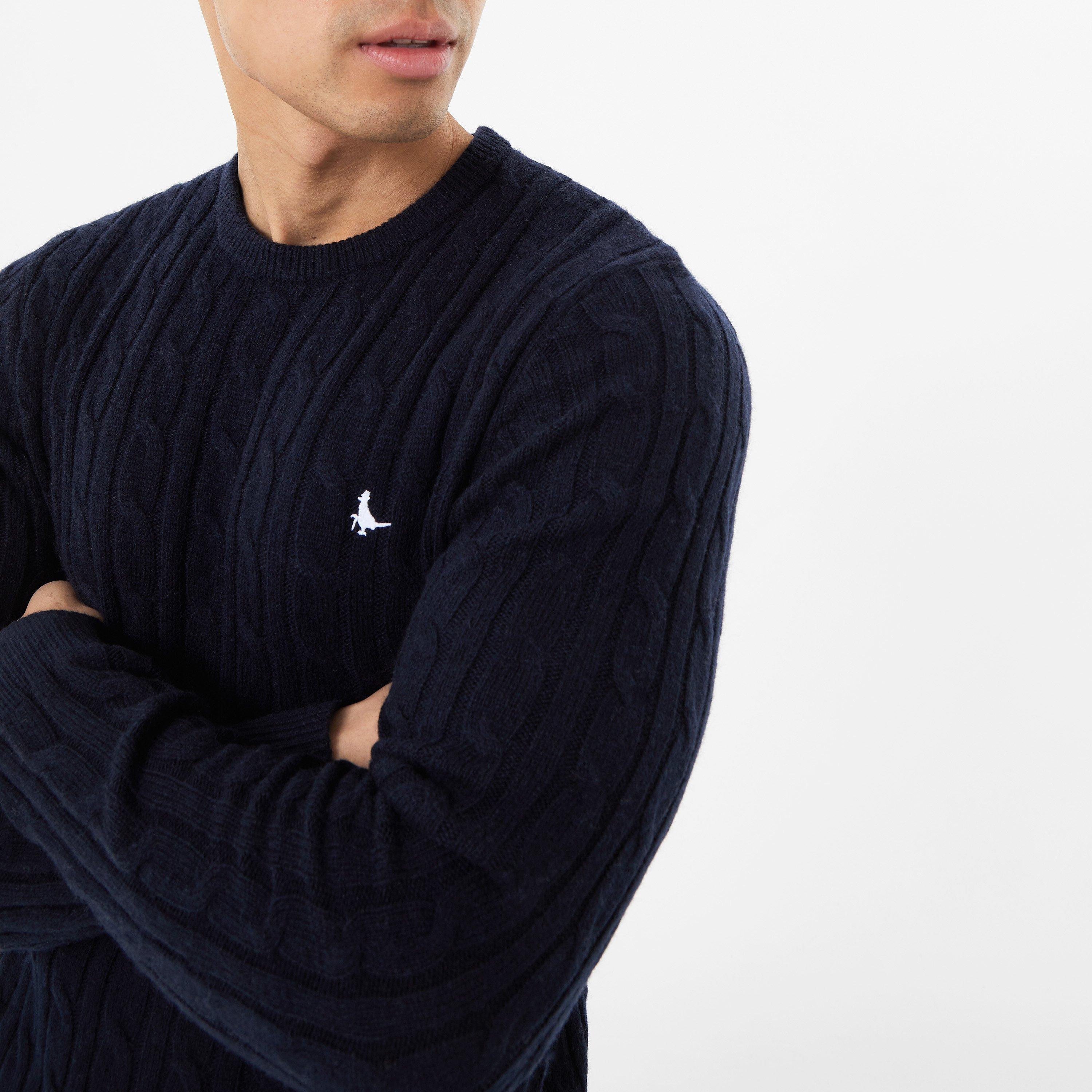 Jack Wills Marlow Merino Wool Blend Cable Knitted Jumper