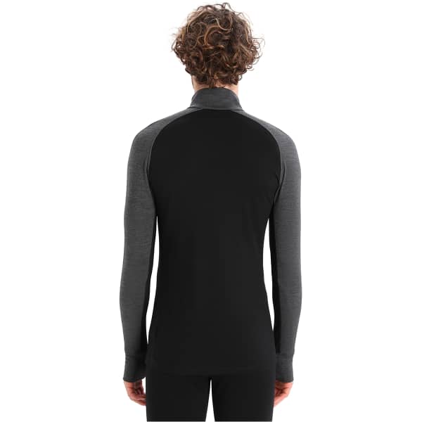 T-shirt thermique ICEBREAKER M ZONEKNIT 260 LS HALF ZIP JET HTHR/BLK/METRO H/CB
