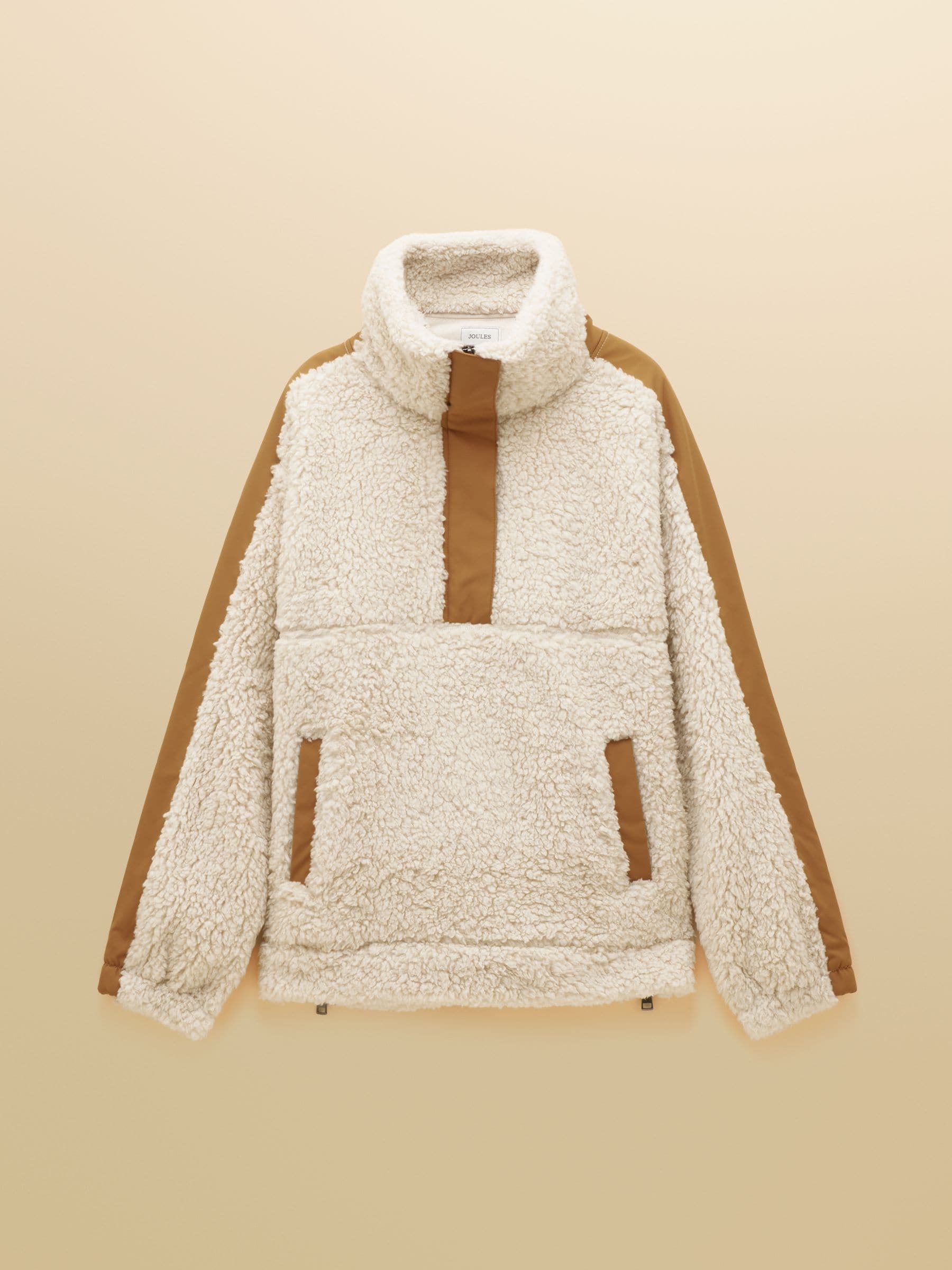 Crème - Joules Tilly Borg fleece met kwartrits