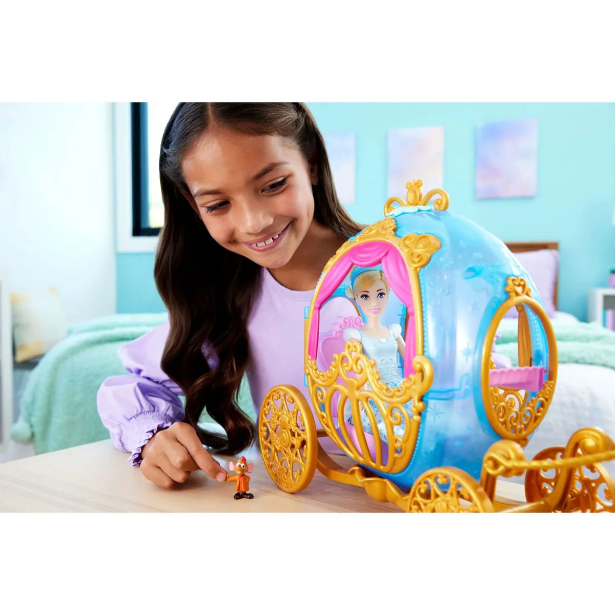 Mattel HLX35 - Disney Princess - Cinderellas magische Kutsche