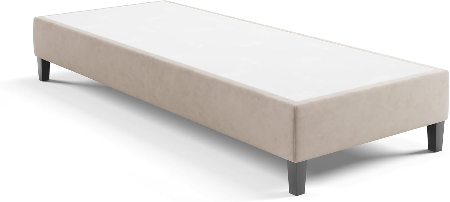 Hotelbett Boxspringbett Bettgestell Boxspringgestell 100x200 cm Beige Boxspring Rahmen ohne Matratze