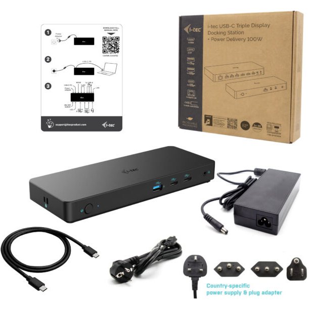 i-tec USB-C Triple Display Docking Station Gen 2 Pro + Power Delivery 100W