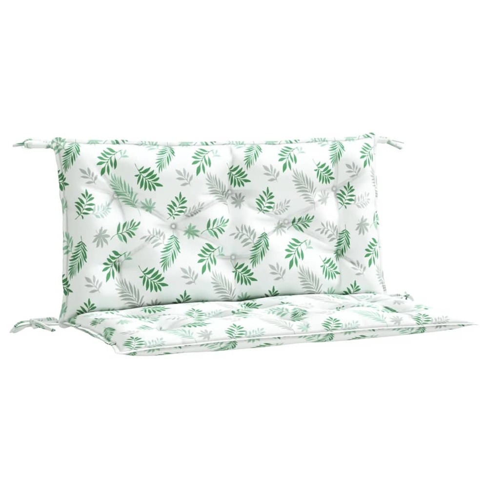 Coussins de banc de jardin lot de 2 motif de feuilles tissu