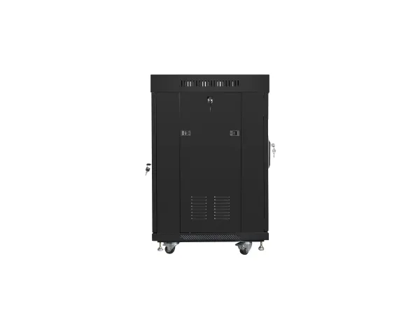Lanberg - Rack kabinet - med display, 2 køleblæsere - sort, RAL 9004 - 15U - 19