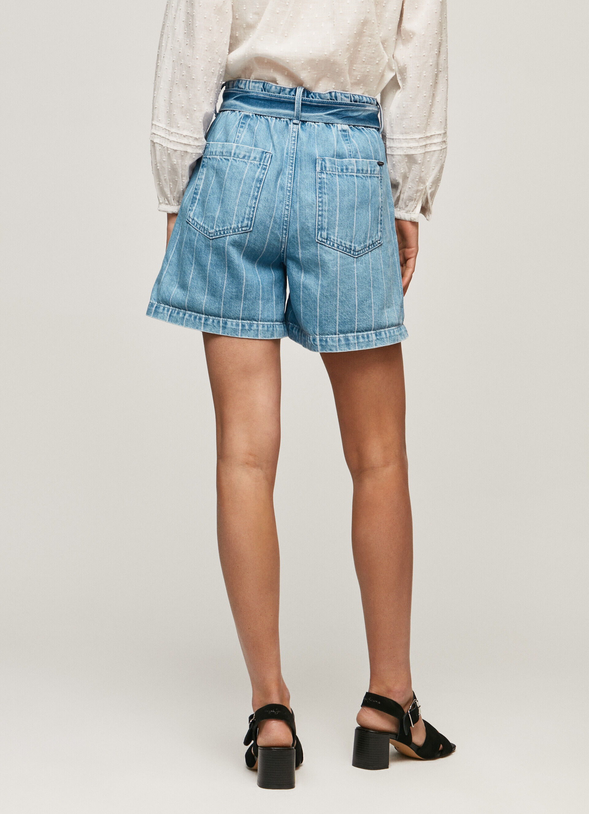 Shorts jeans listrados - jeans
