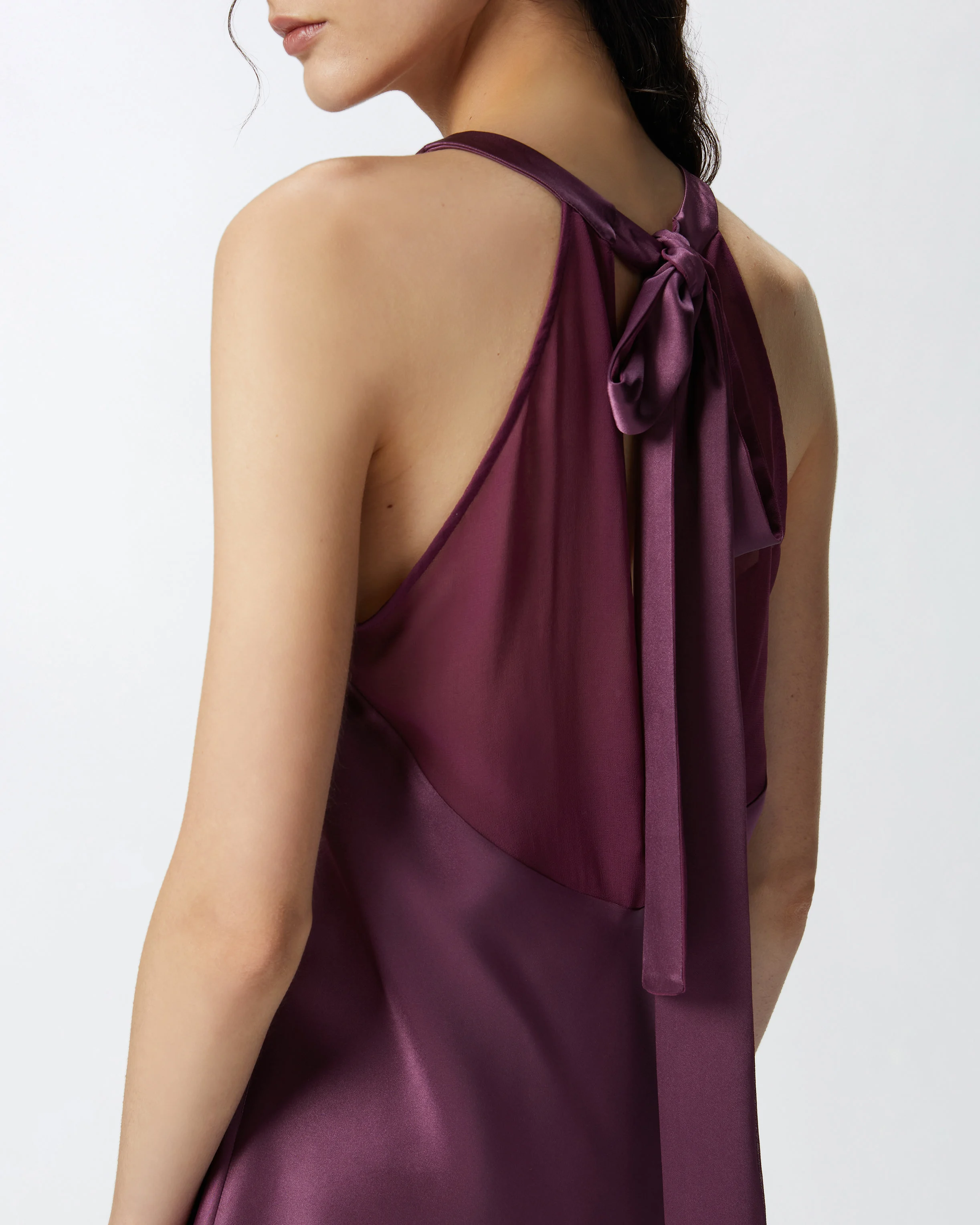 Top avec nœud et crêpe georgette | Rouge