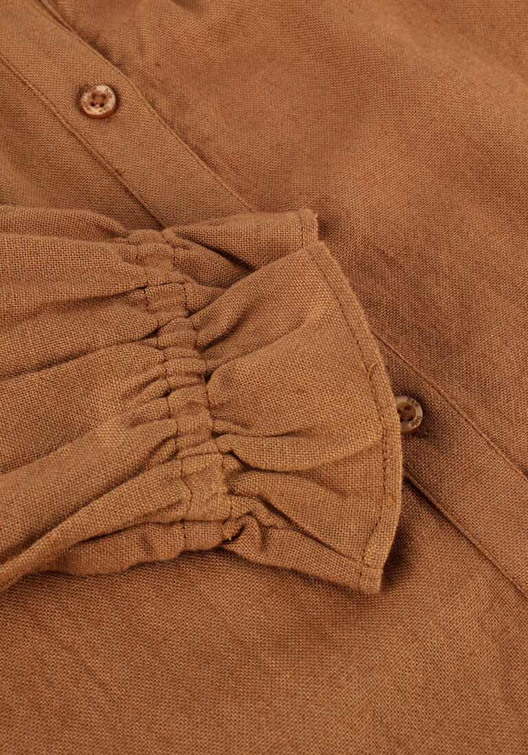 BAJE STUDIO camel baje studio blouse woven all-over embro blouse
