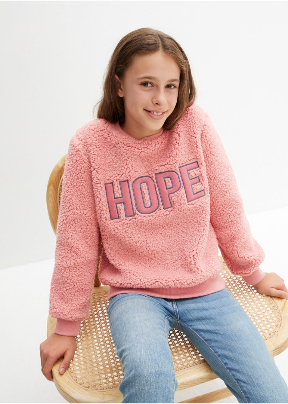 Pull en polaire peluche fille